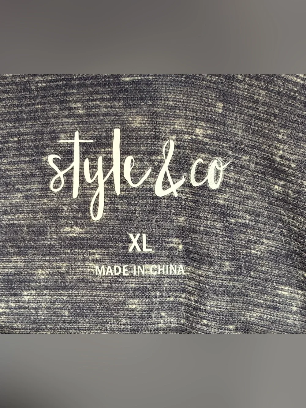 Style & Co. Women's XL Blue Marled Floral Medallion Graphic Short Sleeve Tee Top - Picture 3 of 7